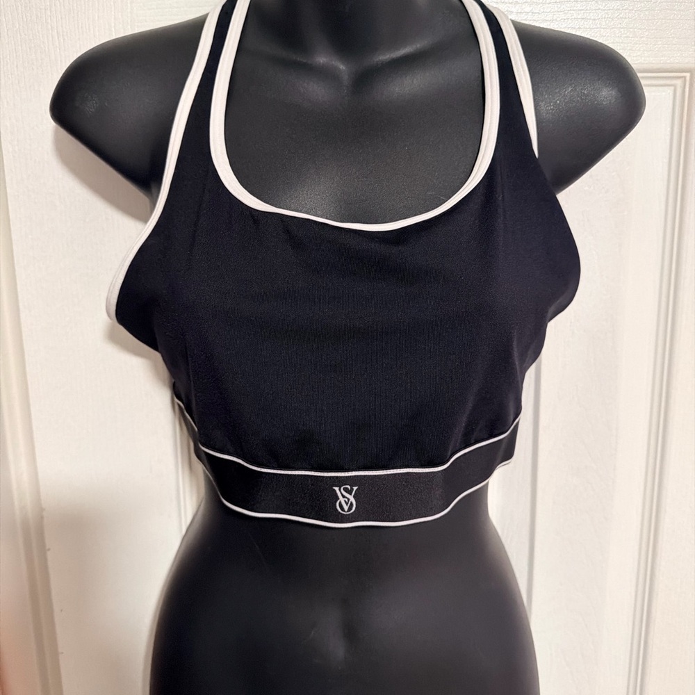 Victoria's Secret Black Sports Bra with White Trim